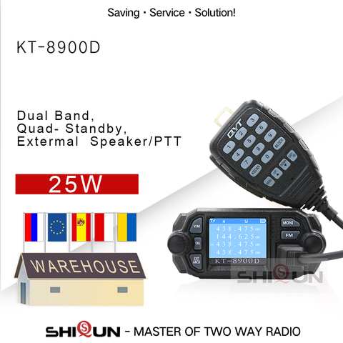 QYT KT-7900D KT-8900D Mini Amateur Mobile Transceiver Quad Band 144/220/350/440MHZ 25W Car Mobile Radio 10Km Walkie Talkie 10 KM ► Photo 1/6