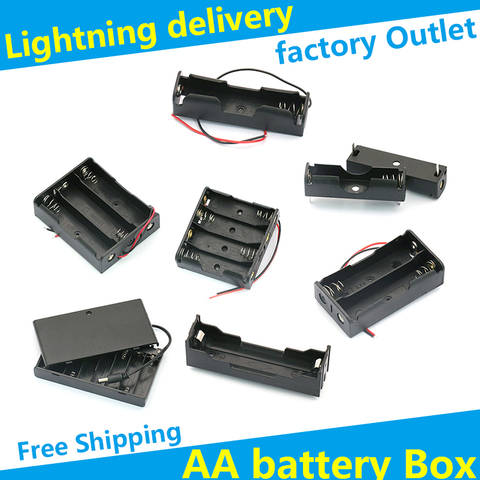 AA Battery Storage Box AA batteries Packs Case DIY Battery Holders Cell Box AA Batteries Holder with Switch and Cover 1-8x ► Photo 1/6