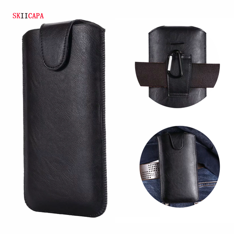 Universal Phone Pouch Belt Clip Cover for xiaomi POCO X3 NFC 10T Pro 5G Leather Waist Bag Phone Case for Redmi Note 9 Pro max ► Photo 1/6