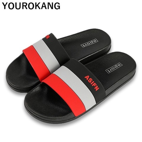 Summer Home Slippers Unisex Indoor Bathroom Slippers Non-slip Fashion Classic Concise Men Flip Flops Hot Sale Slides Beach Shoes ► Photo 1/1