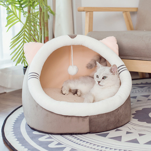 Foldable Cat Pet Bed for small medium Pet Dog Soft Nest Kennel Kitten Bed House Sleeping Bag Pets Winter Warm Cozy House Cave ► Photo 1/6