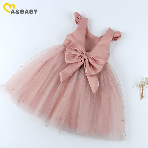 Ma&Baby 1-7Y Summer Princess Toddler Kid Child Girls Tutu Dress Party Wedding Birthday Dresses For Girl Pearl Bow Costumes ► Photo 1/1