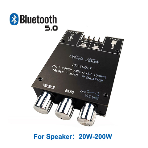 2*100W Dual TPA3116 Bluetooth 5.0 Subwoofer Audio Digital Power Amplifier Board Tone Bass Treble HiFi Stereo TPA3116D2 Aux Amp ► Photo 1/6