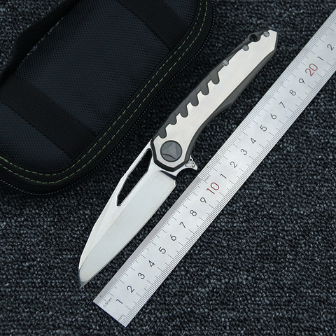 LEMIFSHE MK6 folding knife Damascus steel blade titanium alloy handle camping hunting outdoor tactical survival EDC ► Photo 1/1