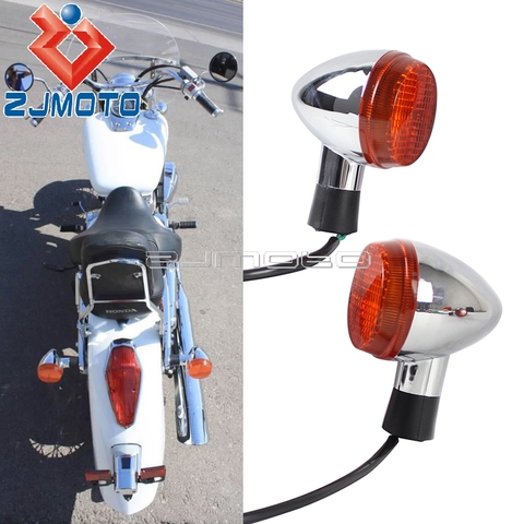 1 Pair Rear Motorcycle Turn Signals Light For Honda Shadow 400 750 VT750 2004-2007 Turn Indicator Lights Blinkers ► Photo 1/6