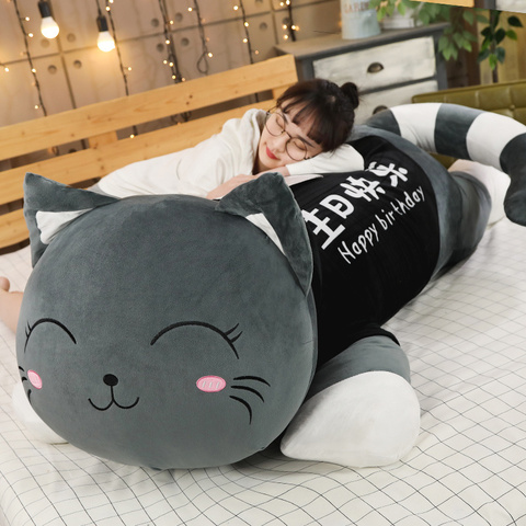 110cm Big Size High Quality Cute Cat Plush Toy Soft Cartoon Animal Stuffed Doll Sofa Bed Pillow Cushion Girl Kid Birthday Gift ► Photo 1/6