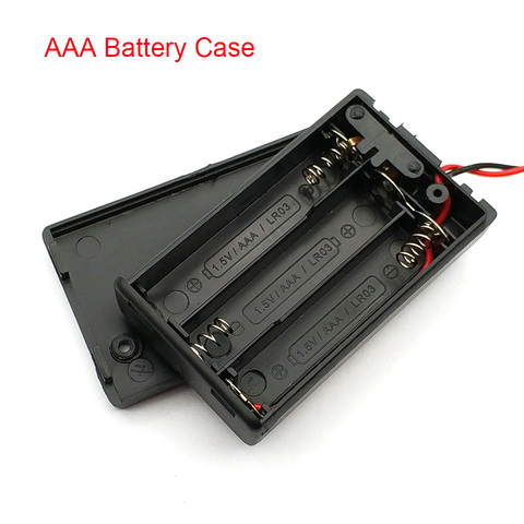3 x AAA Battery Storage Cover Box Plastic Case Holder with ON/OFF Switch & Wire Leads for 3 pcs AAA Batteries Black Whol ► Photo 1/5