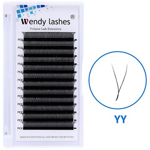 YY Style Eyelash Extensions Faux Mink Double Tip Eyelashes Wholesale Premade Volume Fan YY Lash Individual Makeup Grafting Lash ► Photo 1/6
