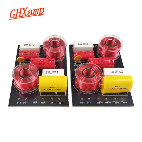 GHXAMP 30W-50W 2 Way Tweeter Bass Speaker Crossover Auido 3.0KHz Two way divider for 5-8 inch Speaker Use 2PCS ► Photo 1/6