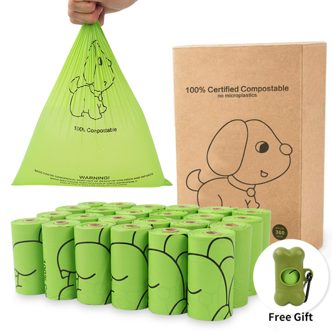 24roll Biodegradable Dog Poop Bags Corn starch Earth Friendly Waste Bag for Dogs 300 counts pooper bags ► Photo 1/6