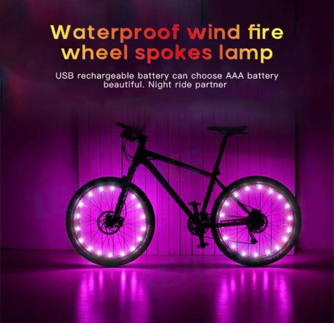 20 LEDs Bicycle Light Wheel Rim Spoke Clip Tube Safety Warning Light Cycling Strip Reflective Reflector Bike Bicycle Accessories ► Photo 1/1