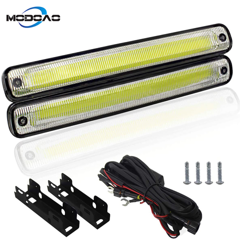 2pcs COB 12V Waterproof Daytime Running Light Car Auto DRL Fog Light Signal Daytime Running Lamps E4 Car Daylight Strip Lamp ► Photo 1/6