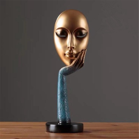 Modern Human Meditators Abstract Lady Face Character Resin Statues Sculpture Art Crafts Figurine Home Decorative Display ► Photo 1/6