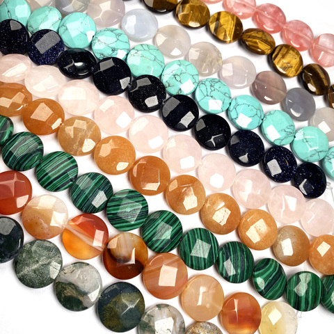 Natural Stone Round shape Faceted beads crystal Semifinished Loose beads for jewelry making DIY Necklace Bracelet Accessories ► Photo 1/3