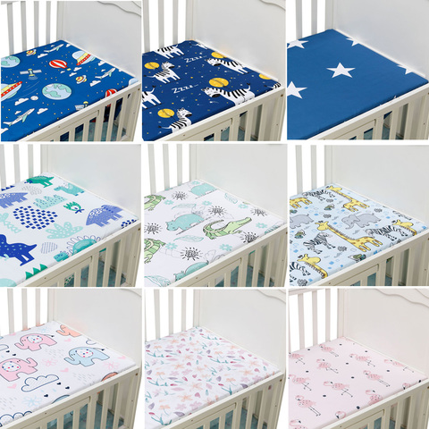 Newborn Baby Crib Fitted Sheet Baby Bed Mattress Cover Soft Breathable Cartoon Print Newborn Bedding For Cot Size 130*70cm ► Photo 1/6