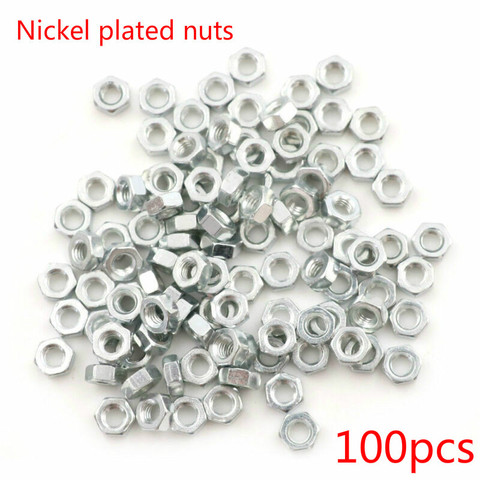 M2 M2.5 M3 3.5M M4 M5 nickel-plated nuts, carbon steel hexagon nutseasy to handle and disassemble 100PCS. ► Photo 1/4