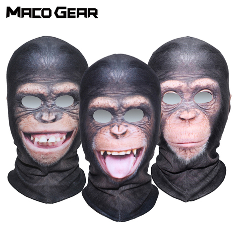 3D Animal Balaclava Monkey Orangutan Funny Full Face Mask Bandana Skiing Cycling Running Snowboard Bicycle Helmet Cap Men Women ► Photo 1/6