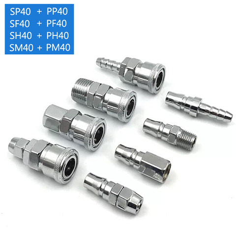 Pneumatic fitting PP40 SP40 PF40 SF40 PH40 SH40 PM40 SM40 C type Quick connector Compressor air connector ► Photo 1/6