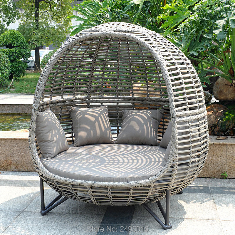 Wicker Patio Sunbed Outdoor Daybed, Outdoor Wicker Patio Daybed