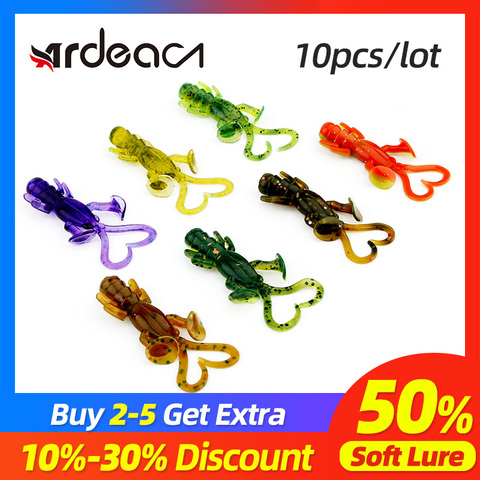 ARDEA Double Tail Worm lure 50mm 2g Silicone Soft Lure Artificial Souple plastic Silica bait Fishing lure Shrimp type ► Photo 1/6