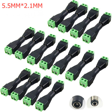 5pcs 10pcs 100pcs 5.5*2.1MM Female Male DC Power Cable Connector Jack Plug Connection For LED Strip CCTV Security Camera DVR ► Photo 1/6