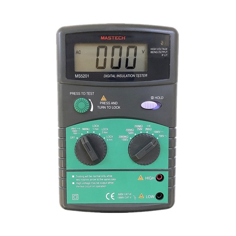 Genuine MASTECH MS5201 Digital Insulation Resistance Tester Megger Megometro Mega Ohm Sound and Light Alarm ► Photo 1/1