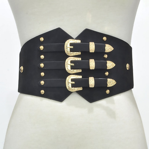 Women Ultra Super Wide Belt PU Elastic Corset Belt Fashion Wide Waist Belt Ladies Clothing Belt Accessory ► Photo 1/6