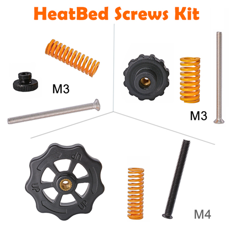 4PCS M3/M4 Heat Bed Leveling Spring Knob Parts 3D Printers Print Platform Screw  Nuts Calibration Accessories ► Photo 1/6