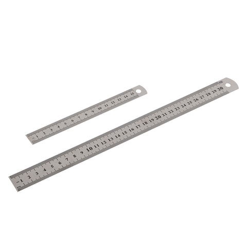 1 Pc Stainless Steel Double Side Straight Ruler 15cm/6 inch 30cm/12 inch Metric Ruler Stationery Supplies ► Photo 1/6