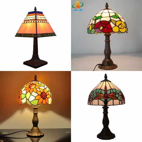 Nordic sunflowers pastoral retro desk lamp Tiffany glass wedding gifts lighting bedroom bedside reading lamps personality ► Photo 1/6