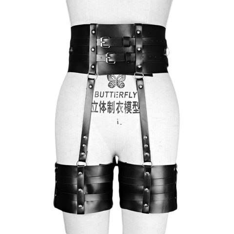 UYEE Women Lingerie Leather Sexy Leg Bridal Garter Belt Body Strap Belt Punk Goth Style Sex Erotic Bondage Cage Suspender ► Photo 1/6
