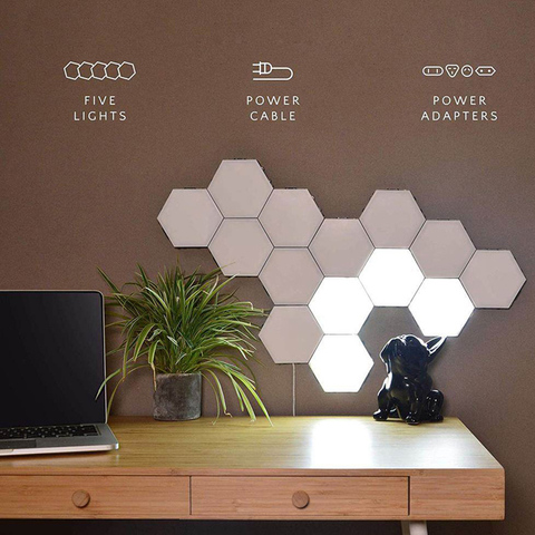 Home creative Quantum lamp led modular touch sensitive lighting Hexagonal lamps night light magnetic decoration wall lampara ► Photo 1/6