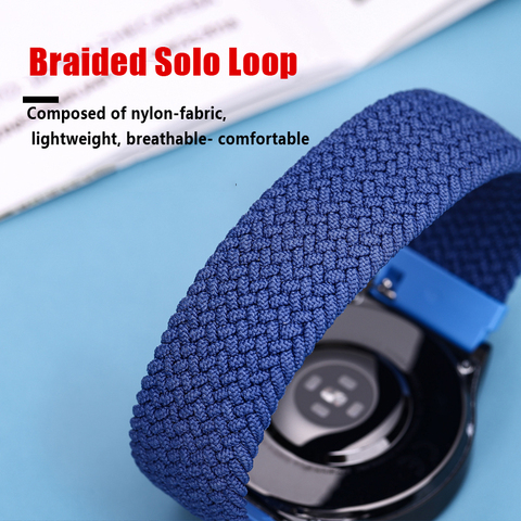 20mm/22mm Braided Solo Loop Strap for Samsung Galaxy watch 3/46mm/42mm/active 2/Gear S3 bracelet Huawei watch GT/2/2e/Pro Band ► Photo 1/6