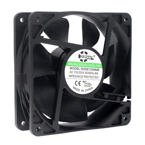 SXDOOL EC Motor Cooling Fan 120mm X 38mm AC 110V 115V 220V 230V Dual Ball 3000RPM 126CFM Powerful cabinets axial fans ► Photo 1/6