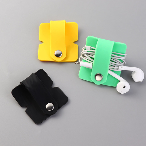 1Pcs Phone Cable Organizer good quality Silicone Wrap Winder Cord Manager Headset Headphone Earbud Holders Cable Winder Dropship ► Photo 1/6