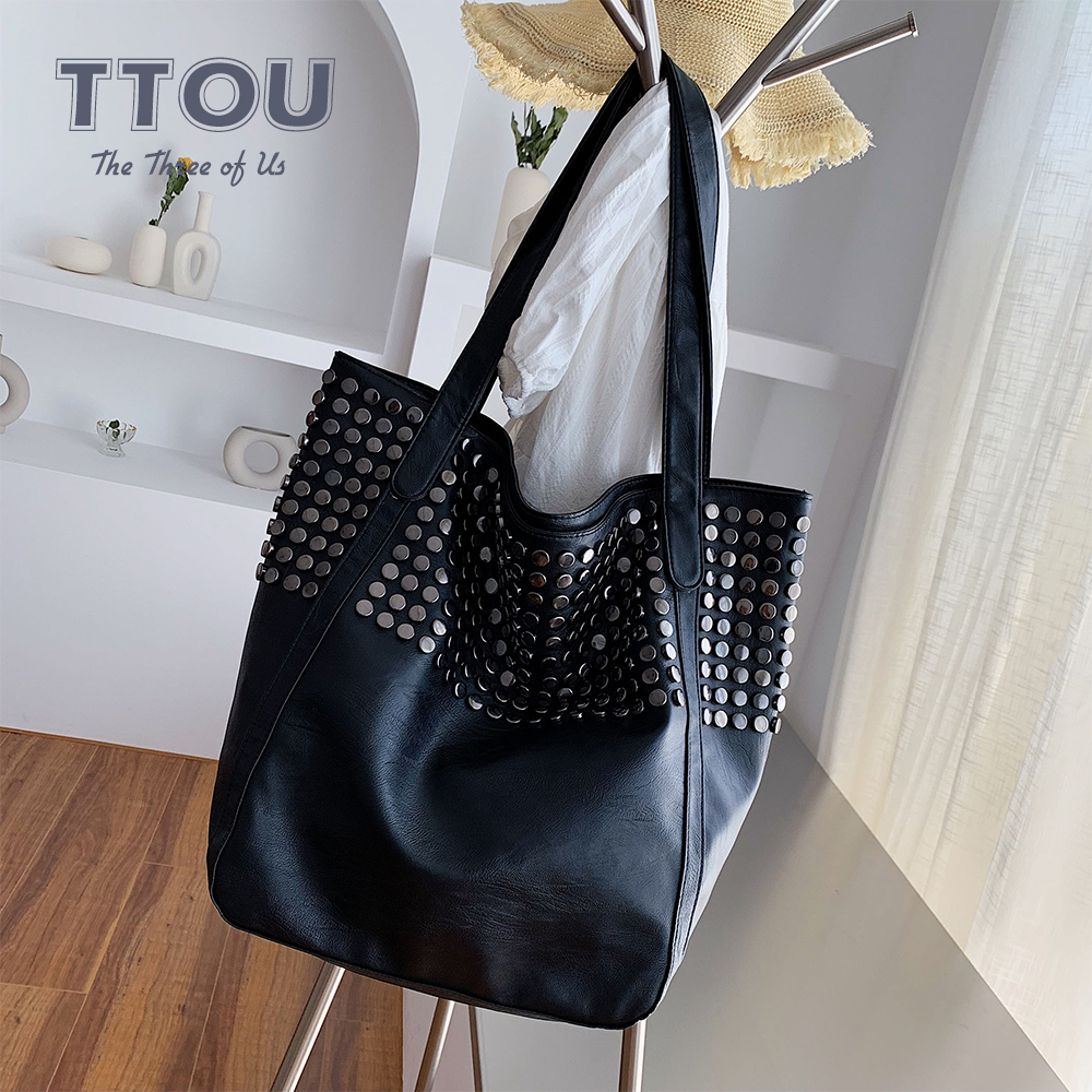 Tote Bag for Women Large Capacity Black Women Shoulder Bag Soft PU