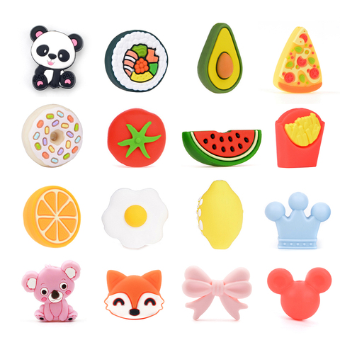 LOFCA 10pcs Cute Silicone Beads Food Grade Teether Baby Animal BPA-Free Baby Teething Toy Pacifier Chain Accessories ► Photo 1/6