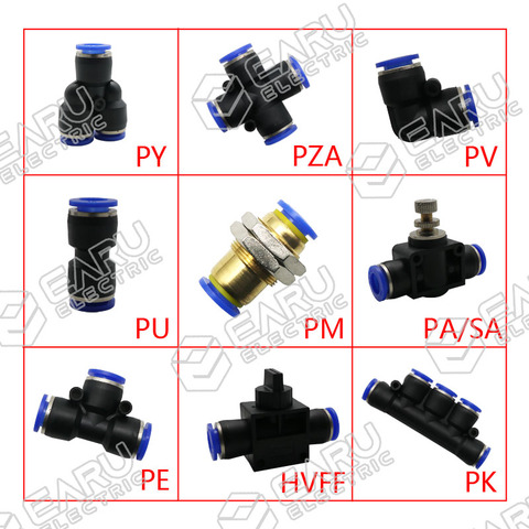 Pneumatic Fittings PY/PU/PV/PE/SA Water Pipes and Tube connectors direct thrust 4 to 16mm/ PK plastic  hose quick couplings ► Photo 1/6