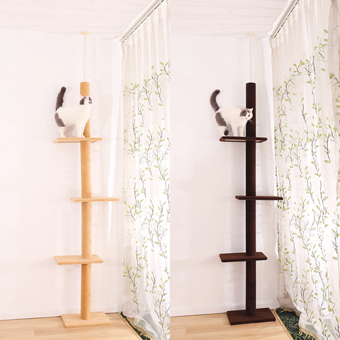 H238-286cm Cat Tree Towers Adjustable Climb Stratching Posts for Cat Kitten Funny Jumping Toy Cat House когтеточка rascador gato ► Photo 1/6