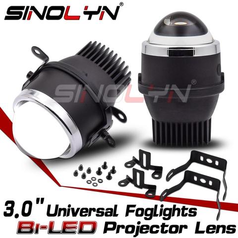 Sinolyn Bi LED Projector Fog Lenses 3.0 Spot Lights Waterproof PTF Light Car Universal Fog Lenses Kits Auto Styling  Accessories ► Photo 1/6