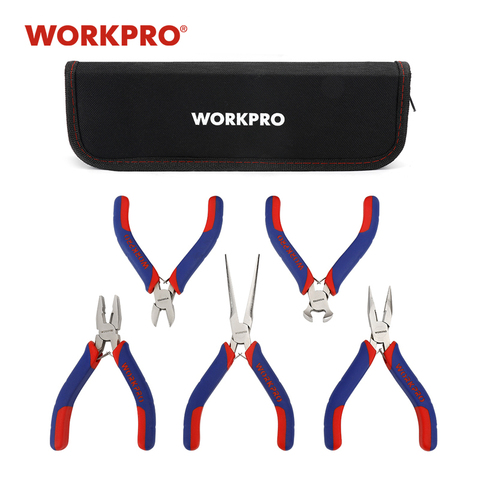 WORKPRO 5PCS Mini Pliers Jewellery Pliers Diagnoal Pliers Cutter DIY Plier Set ► Photo 1/6