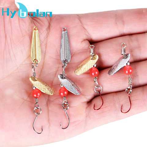 1-2PCS Metal Spinner Spoon Fishing Lures Shone Wobbler 2.4g 1.3g Swivel Sequin Trout Artificial Bait With Hook For Bass Pesca ► Photo 1/1