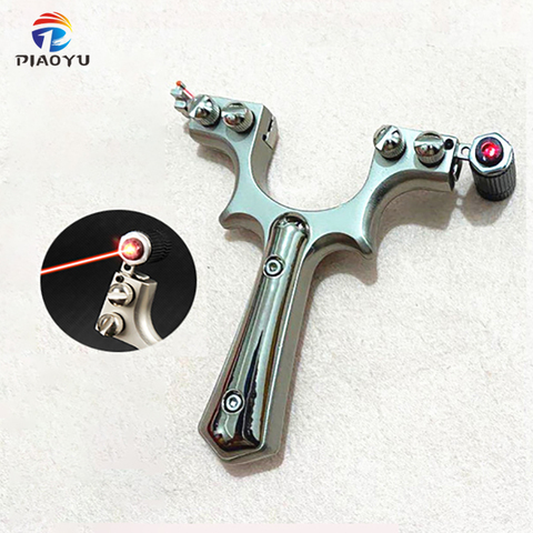 Upgraded Alloy Slingshot with Laser Sight Rubber Band Double Screw Design Fast Pressing Outdoor Hunting High Precision Catapult ► Photo 1/6