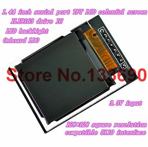 1pcs 1.44 inch SPI TFT LCD colorful screen ILI9163 drive IC compatible with 5110 interface 128*128 square resolution 128128 ► Photo 1/1