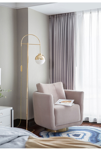 gold and white glass floor lamp E27 white glass metal gold finish design  big floor lamp ► Photo 1/6