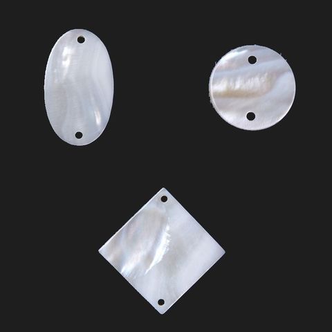 White Shell Connectors Natural Mother of Pearl Round Shell Beads Connector Flat Loose Bead for Jewelry Making Accessories DIY ► Photo 1/6