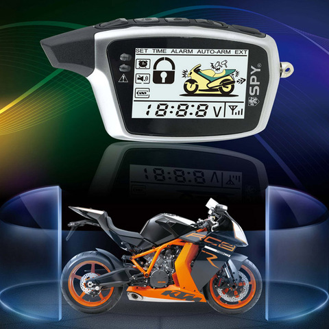 SPY anti-hijacking LCD two way motorcycle alarm system with microwave sensor for DC motorcycle ► Photo 1/5