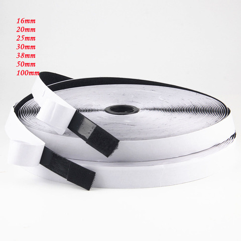 16/20/25/30/38/50mm 1Meter Black White Tape Hook Loop Fastener Magic Nylon Sticker Self Adhesive Disks Tape Strong Glue ► Photo 1/6