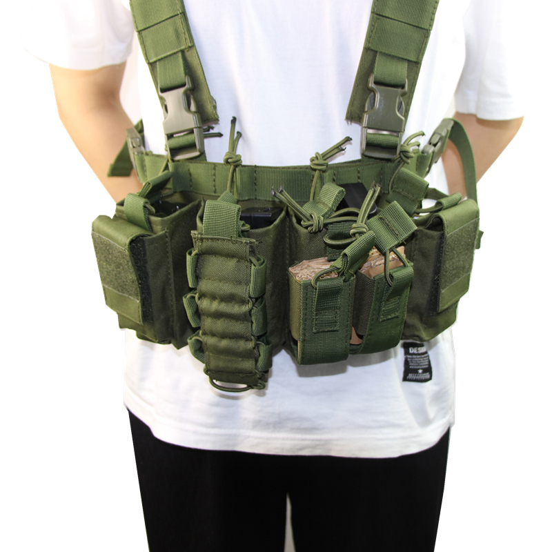 Olive Green USMC Tactical Vest Combat Assault Airsoft Army MOLLE Attachment Rig for sale online 