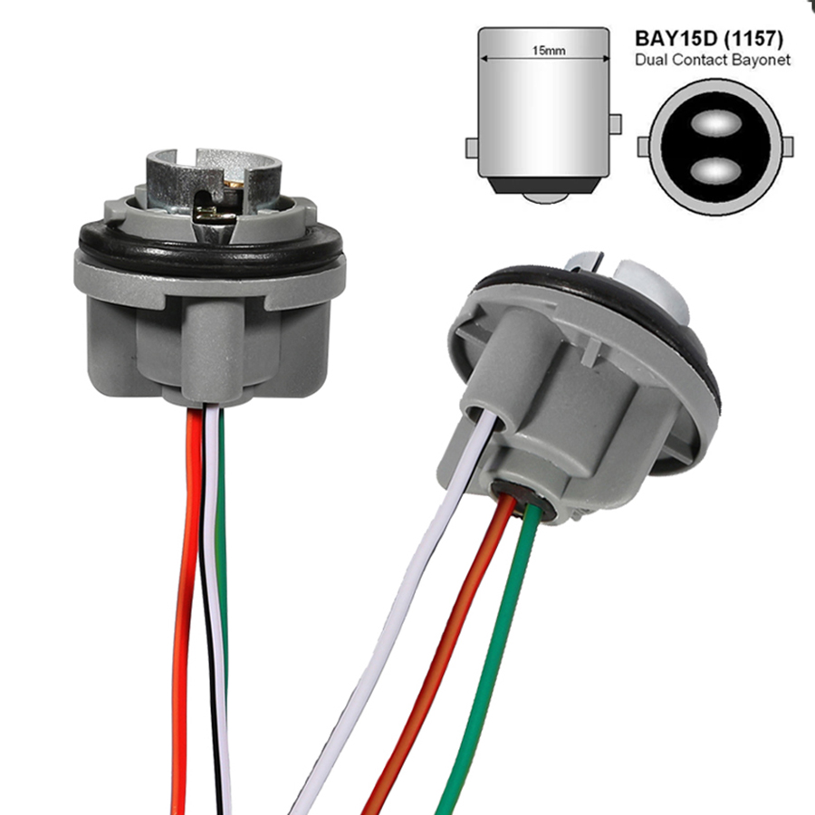 1157 BAY15D Socket Adapter Holder W/ Wire Connector For Car LED Bulb Accessories